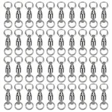 40 x Durable Stainless Steel Fishing Swivel Snap Connectors Lure Tackle Tools (0#40pcs) - Plateado - Ver 1