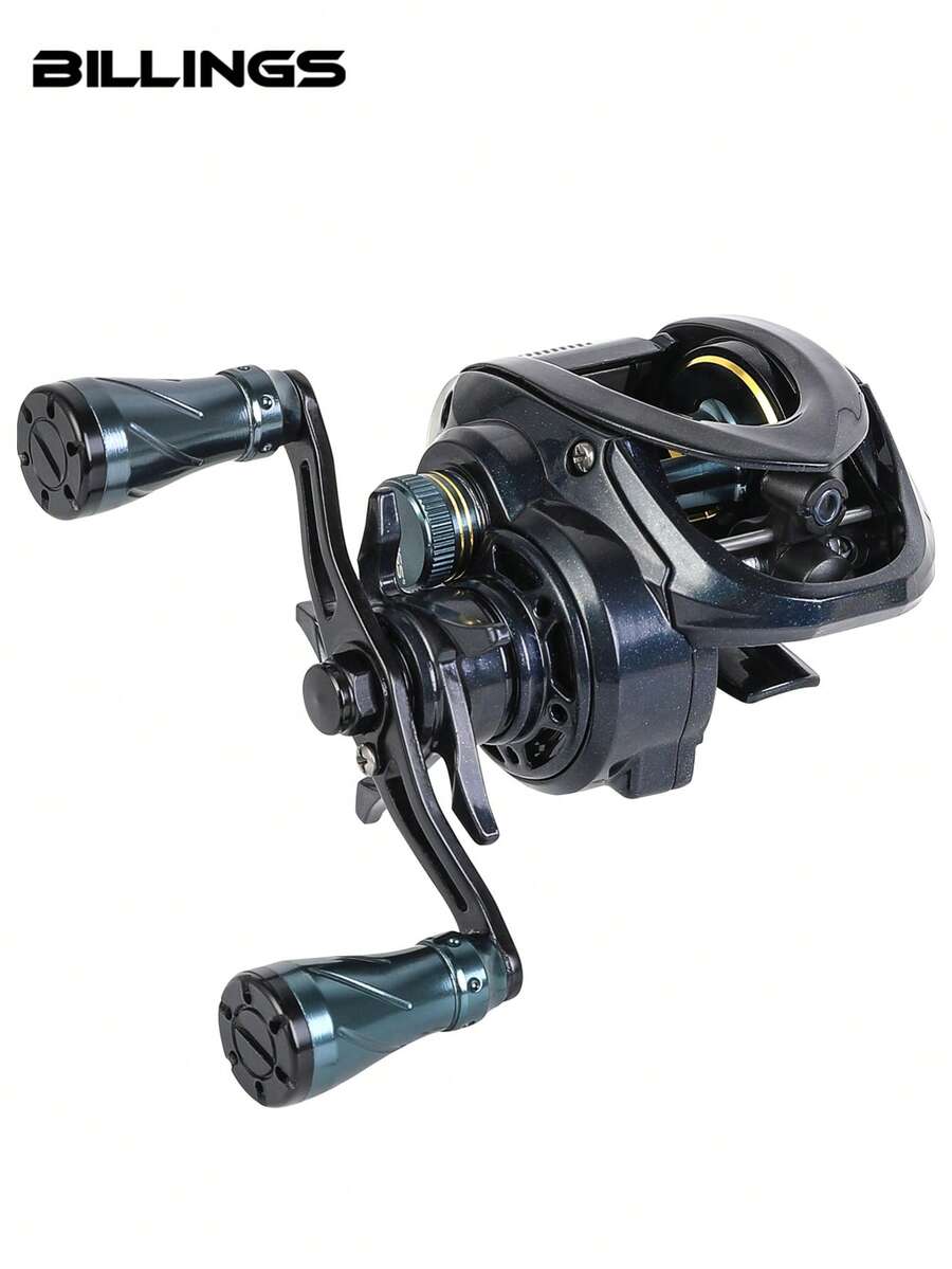 BILLINGS Máy câu Baitcasting - Hệ thống phanh từ tính, Tỷ số truyền tốc độ cao 7.2:1, Lực kéo tối đa 6KG, Ống cuộn kim loại, Dùng cho câu cá nước ngọt và nước mặn.