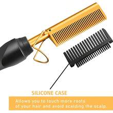 GOIPLE Electric Hot Comb Ceramic Hair Straightener, Heat Pressing Comb For Wigs & Natural Hair, Multifunctional Styling Tool For Straightening Curling Wig Grooming, With Multiple Combs Hair Clips Bands Anti-Scald Case, With Free Wig Tools Gift - US A Type Plug(110-127V) - View 11