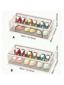 Caja de almacenamiento de zapatos rectangular transparente y plegable, adecuada para el almacenamiento de zapatos y ropa debajo de la cama, hecha de material de PVC transparente, no impermeable, de almacenamiento multifuncional, con soporte de marco de acero, con dos ventanas extraíbles, adecuada para zapatillas y tacones altos, organizador de almacenamiento decorativo para el espacio debajo de la cama - Multicolor - Ver 8