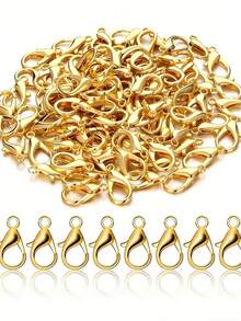 100/300/500pcs Multi-Color Stainless Steel Plated Lobster Clasp Claw Clasp, Open Ring Suitable For Bracelet Necklace Chain, DIY Jewelry Making Supplies - Multicolor - View 1
