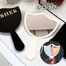 Acrylic Hand-Held Mirror, Eyelash Extension Photography Props, Eyelash Technician Tools - Black and White - View 8