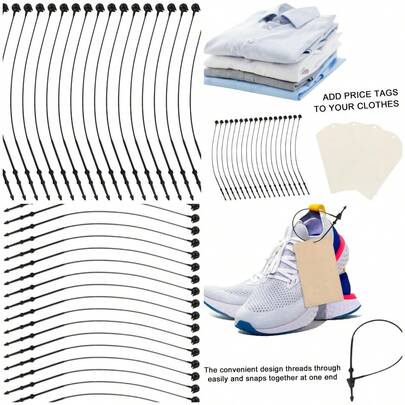 Sujetadores De Etiquetas De Plástico Negros Para Ropa Y Zapatos Corbatas De  Con Pin De Bloqueo a Presión 3.54 Pulgadas