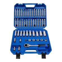 SHIOUCY 50-Piece Shock Absorber Tool Set, Car Shock Absorber Nut Disassembly Tool, Car Shock Absorber Disassembly Tool Set - Blue, Silver - View 3