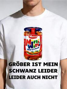 Divertente maglietta in stile tedesco con una fantasia di piccole salsicce, spiritosa e insolita, realizzata in tessuto morbido e traspirante e con scollo rotondo, adatta a tutte le stagioni. - Bianco - Visualizzare 10