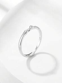 HuooNew 1pc 925 Sterling Silver Open Ring Jewelry, Unisex Design - Silver - View 3