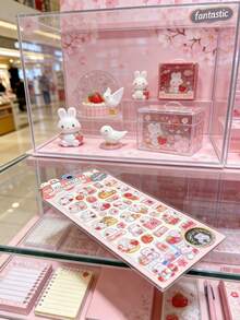 Assorted Sakura Rabbit, Bird, And Cute Cat Cartoon Designs, 3D Crystal Clear Embossed Waterproof Stickers, Suitable For Scrapbooking, Diary Decoration, Children's Reward Cards, Random Color And Style Packaging - Multicolor - View 9
