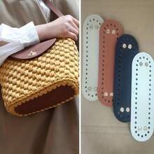 4 colores 18*5cm Ovalado Hecho a mano Crochet Fondo plano, Accesorios para hacer bolsos y carteras DIY - Multicolor - Ver 3