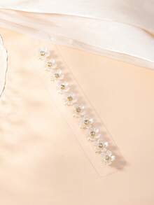 10pcs White Flower Bead Hair Clips, Hair Accessories For Girls, Decorative Hair Clips For Festivals - White - View 5