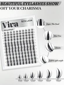 RITALASH - Kit de 240 pestañas postizas 3D con rizo en D, esponjosas, 60D + 80D, 100D, estilo muñeca, 60D, longitud mixta. Pestañas postizas esponjosas y cómodas con adhesivo y pinzas para sellar pestañas. Ideal para el día a día, citas y fiestas. - Negro - Ver 3