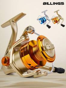 BILLINGS Carrete giratorio, carretes de pesca giratorios de 1000-7000 para agua salada y agua dulce, con arrastre máximo de 8 kg y bobina ligera, relación de engranajes de 5.2:1, palanca plegable intercambiable izquierda/derecha - Multicolor - Ver 1