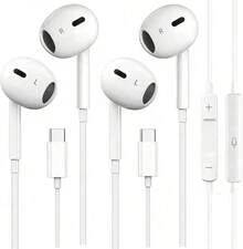 1Pack USB C Headphones For IPhone 15, Wired In-Ear Earphones Type C Earbuds With Mic & Volume Control Compatible With IPhone 17/Air/16/15 Pro/Pro Max, IPad Pro, Most USB C Jack Device - trắng - Xem 8