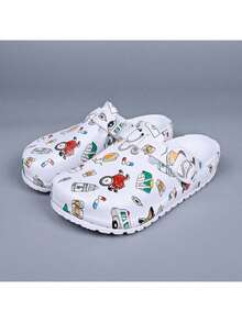 Women's Fashion Printed Breathable EVA Clogs, Lightweight Non-Slip Work Shoes, Adjustable Strap Soft Sole Suitable For Beach, Garden, Autumn - Care - View 13