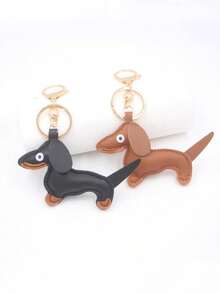 1pc Unisex New PU Leather Dachshund Keychain Minimalist Cute Sausage Dog Keyring Gift For Pet Lovers Bag Charm Purse Charm Purse Accessories Cute Girly Stuff Car Essentials Car Decoration Kawaii Vacation Essentials Bag Accessories - Multicolor - View 1