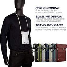 Lewis Clark Cartera de cu con bloqueo bolsa de viaje + soporte para pasaporte para mujeres y hombres color carbón - Gris - Ver 1