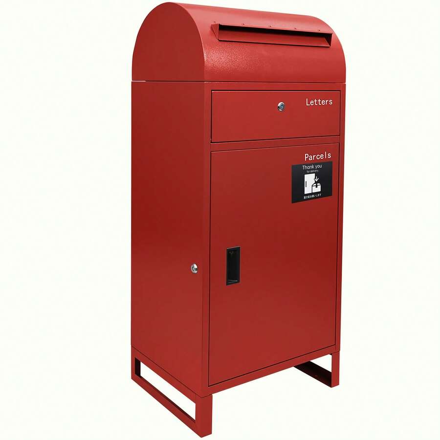 POST2HOME 宅配ボックス 屋外 大容量 戸建て用 ポスト 置き配ボックス 郵便受け 大型 防水 簡単組立 宅配BOX 円弧形 置き型 鍵付き 案内ステッカー付き ポスト付き 玄関 盗難防止 - C - チェックする 1