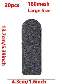 20/10 片足部锉刀砂纸 - 耐用黑色金刚砂板，打造光滑双足，去除死皮，无味塑料修脚工具，大号 100 粒度 5.39 英寸 * 1.69 英寸，小号 180 粒度 3.93 * 1.26 英寸 - 彩色 - 查看 14