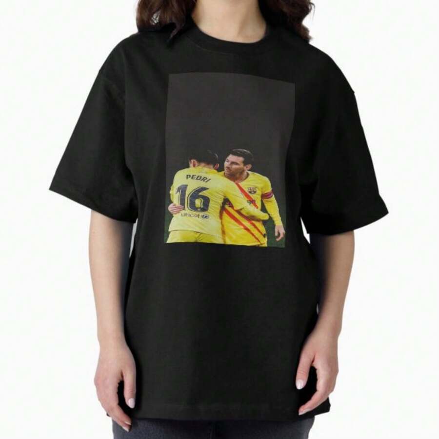 Pedri Hug Mesi Oversized T-Shirt - 黑色 - 查看 1