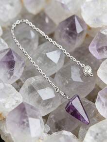 1/3/6/10pcs Natural Quartz Spiritual Healing , Used For Spiritual Divination, Cone-Shaped Quartz Crystal Necklace Jewelry - Multicolor - View 16