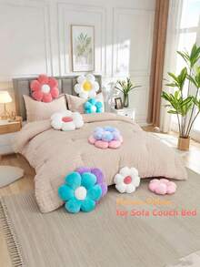 Almofada Floral Rosa, Almofada em Formato de Margarida Divertida e Fofa para Decoração Floral de Assentos, Adequada para Sofás e Camas, Almofada Floral Macia e Felpuda, Ideal para Decoração de Chão em Quartos e Salas de Estar, O Melhor Presente para o Dia das Mães - Amarelo com núcleo branco - Visão 5