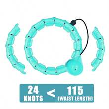 Smart Weighted Hula For Adults Weight Loss 47 Inch Waist 24 Detachable Links Fitness Hoop For Women And Beginners - Cadet Blue - View 1