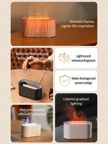 HEEYCEM 130ml Difusor de aroma con forma de chimenea y llama colorida, difusor de aceites esenciales, humidificador ultrasónico de niebla fría con temporizador y función de apagado automático, para el hogar y el dormitorio - Multicolor - Ver 10