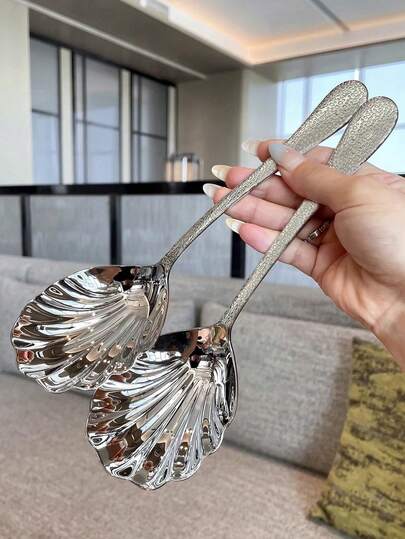 1pc/2pcs Stainless Steel Extra Large Serving Spoon Set, 22.4cm (8.8 Inch) Super Size Food Service Spoon, Cooking Spoon, Pasta Spoon, Buffet Catering Flatware, 18/8 Stainless Steel, School Supplies