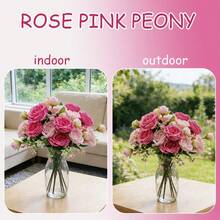 These 6 Artificial Peony Flowers Are Lifelike And UV-Resistant. They Are Perfect For Indoor Home Decoration, Outdoor Garden Decoration, Wedding Decoration, And Valentine's Day Decoration, Making Them The Best Gift Choice. - Hua-005-6-meifen - View 7
