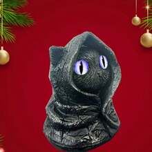 2026新款神秘兜帽猫摆件，哥特式黑猫雕像 - 生日、节日、情人节、收藏、复活节的完美礼物 - 彩色 - 查看 14