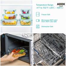 VAETTLO 8 Storage Containers, Pre-Meal Preparers, Airtight Lunch Boxes, Leak-Proof Lockable Lids, Microwave, Oven, Refrigerator, And Dishwasher , Includes 4 Cleaning Sponges. Storage Containers With Lids. - 8-piece Set - Transparent + Mint Green - View 2