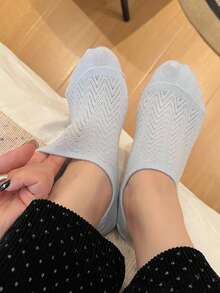 5双优雅女士船袜，锯齿条纹设计，防滑、舒适透气，适合春夏穿着。 - 彩色 - 查看 11