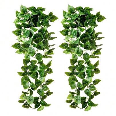 1/2pcs Artificial Plants, Hanging Potted Plants, Wall Hanging Rack Decor, Suitable For Indoor, Outdoor, Living Room Shelf Decor, Home Decor, Room Decor, Garden Decoration, Wall Decoration