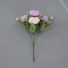 1/3pcs Artificial Peony Flowers, Reusable Fake Peony Bouquet - Home Indoor Decor, Artificial Flower Arrangement Center Decor, Outdoor Garden Yard Decor, Wedding Birthday Party Decor - Vase Not Included - Purple - View 6