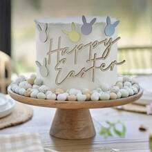 1pc/3pcs/6pcs Wooden Rabbit Easter Cake Decorations, Suitable For Easter Theme Party DIY Cake, Dessert, Baking Decor - Multicolor - View 4