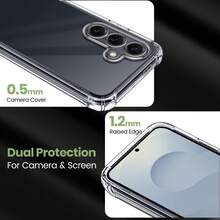 S26 Phone Protective Set [2pcs HD Tempered Glass Screen Protector (Supports Fingerprint Unlock) + 1pc Transparent Shockproof Anti-Scratch Anti-Drop Phone Protective Case With Camera Protection], Compatible With Samsung S23/S24/S25/S26 Ultra Plus - Clear - View 11