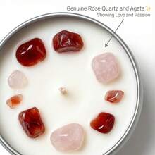 EVODUCK Valentine's Day Scented Candle,Rose Scent, Scented Candles 3oz,Contains Pink And White Crystals. Perfect For Home Meditation And Yoga, And A Thoughtful Spiritual Gift For Women, Men, Valentine's Day, Birthdays, And Anniversaries - Red - View 8