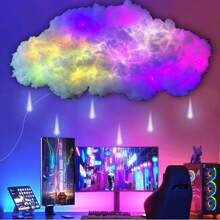 USB Cloud Lightning Lamp - Remote Voice Control LED DIY Ambient Light, Suitable For Gaming Room | Customizable Shape, Multi-Scene RGB Color Changing Decorative Light (Gaming Room/Holiday Decor/Room Decor/Advertisement Display) - White - View 9