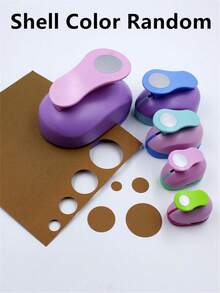 (Shell Color Random,The Image Does Not Display All Colors, Please Refer To The Actual Color Received) 1Pc 8mm/15mm/25mm/38mm/50mm Circle Punch Cute Scrapbooking Machine DIY Paper Shaper Cutting Rounder Cutter Embossing Cards Making Round Hole Punch Round Embossing Punches - Multicolor - View 1