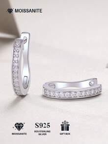 Bông tai Moissanite bạc 925 cao cấp dành cho nữ, không gây dị ứng, thiết kế tối giản sang trọng, chống oxy hóa, dễ dàng đeo hàng ngày, quà tặng cho Ngày Valentine, Ngày của Mẹ, đám cưới, lễ đính hôn, sinh nhật, đóng gói hộp quà. - Phong cách 10 - Xem 2