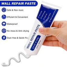 Drywall Repair Kit, 250g Wall Mending Agent-1 Pack, Wall Spackle Repair Kit With Scraper, Patch For Wall Hole Filler, White Spackle Wall Repair Paste - Set - View 9