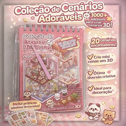Adesivos 3d Miniatura Cenário De Paisagismo Kawaii Fofo DIY Scrapbooking