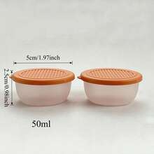 2/6 Pcs Cute Cartoon Pattern Plastic Sauce Cup With Lid, Portable Sealed Seasoning Dish, Condiment Container, Salad Tomato Mustard Sauce Storage Container, Reusable Sauce Dish, Suitable For Student And Adult Use In Home, School, Dorm, Office, Outdoor Camping, Picnic,Travel - Multicolor - View 19