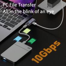 WOWSSYO 快速充电 Type-C OTG 适配器，Type-C 1.2 OTG 适配器，PD100W 充电 + USB3.2 10Gbps 传输速率，Type-C 公头转 USB3.2 母头 OTG 数据线，U 盘传输，PD100W 快充，支持同时进行 OTG 数据传输和 PD 快充，适用于手机、电脑、平板电脑，春季礼物/周年纪念礼品 - 彩色 - 查看 4