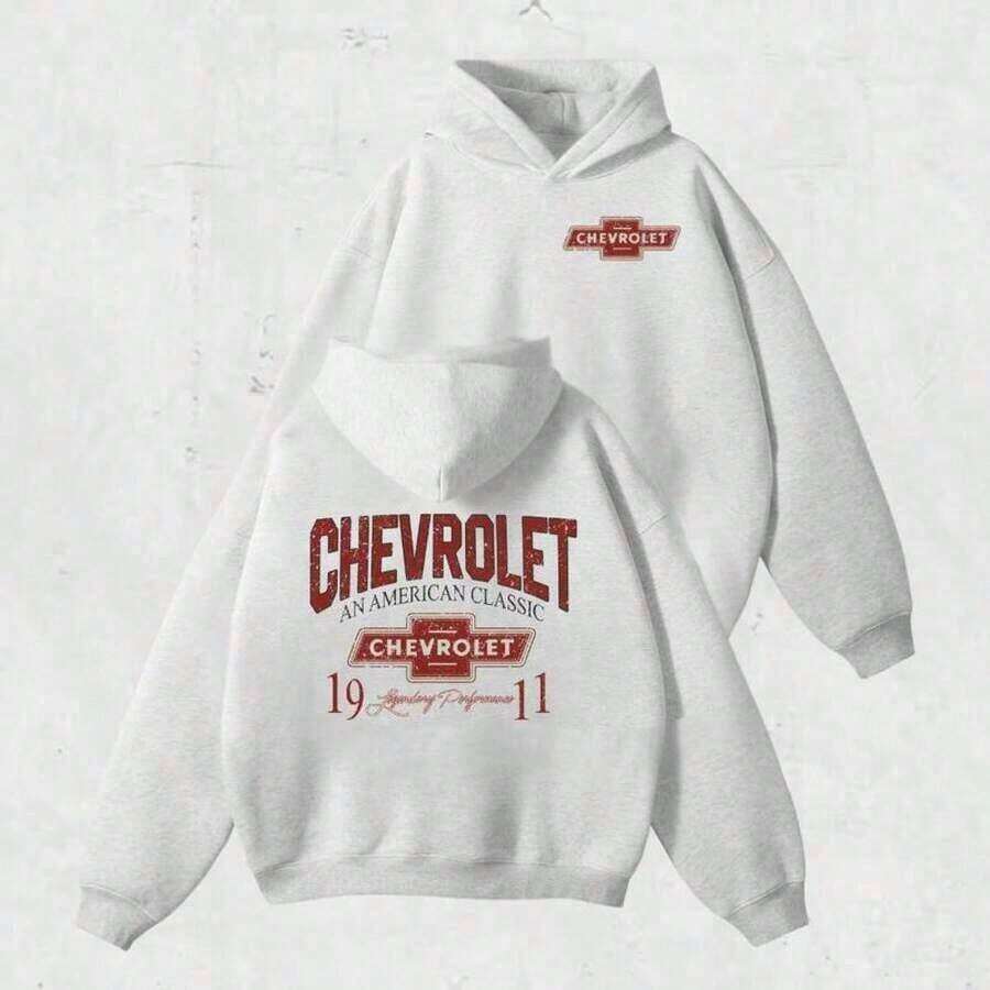 Men Women Chevrolet Hoodie Sweatshirt Streetwear Vintage Chevrolet American Hoodie – 90s Style Unisex Car Lover Pullover, Classic Chevy Accessories Shirt Sudadera Sudadera Pullover | Exquisite Design | Loose And Comfortable | Easy To Match | Stylish And Warm Sweatshirt - 白色 - 查看 1