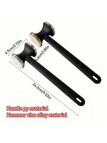 1件装手动绞肉机，纯银一体成型锌合金材质，可用于牛排嫩化、鸡肉捣碎等，简约设计，厨房台面适用，适用于牛肉、鸡肉等，情人节送礼佳品。 - 彩色 - 查看 8