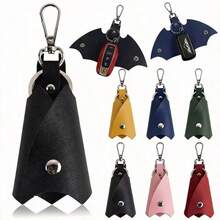 Bat Shaped Creative Key Pouch Compact PU Leather Key Holder Fashionable Key Chain Wallet Suitable For Men And Women Car Accessories For Women Wallet Mini Wallet Purse Wallet Small Wallet Mothers Day Gift Cruise Essential - Multicolor - View 3
