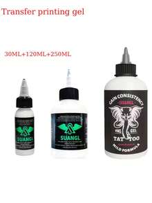 Tattoo Transfer Glue 1.01oz And 4.06oz - Odorless, Portable, Suitable For Tattoo Painting, Body Art, Makeup - Professional -DIY Use, Essential Tattoo Supplies - 彩色 - 查看 1
