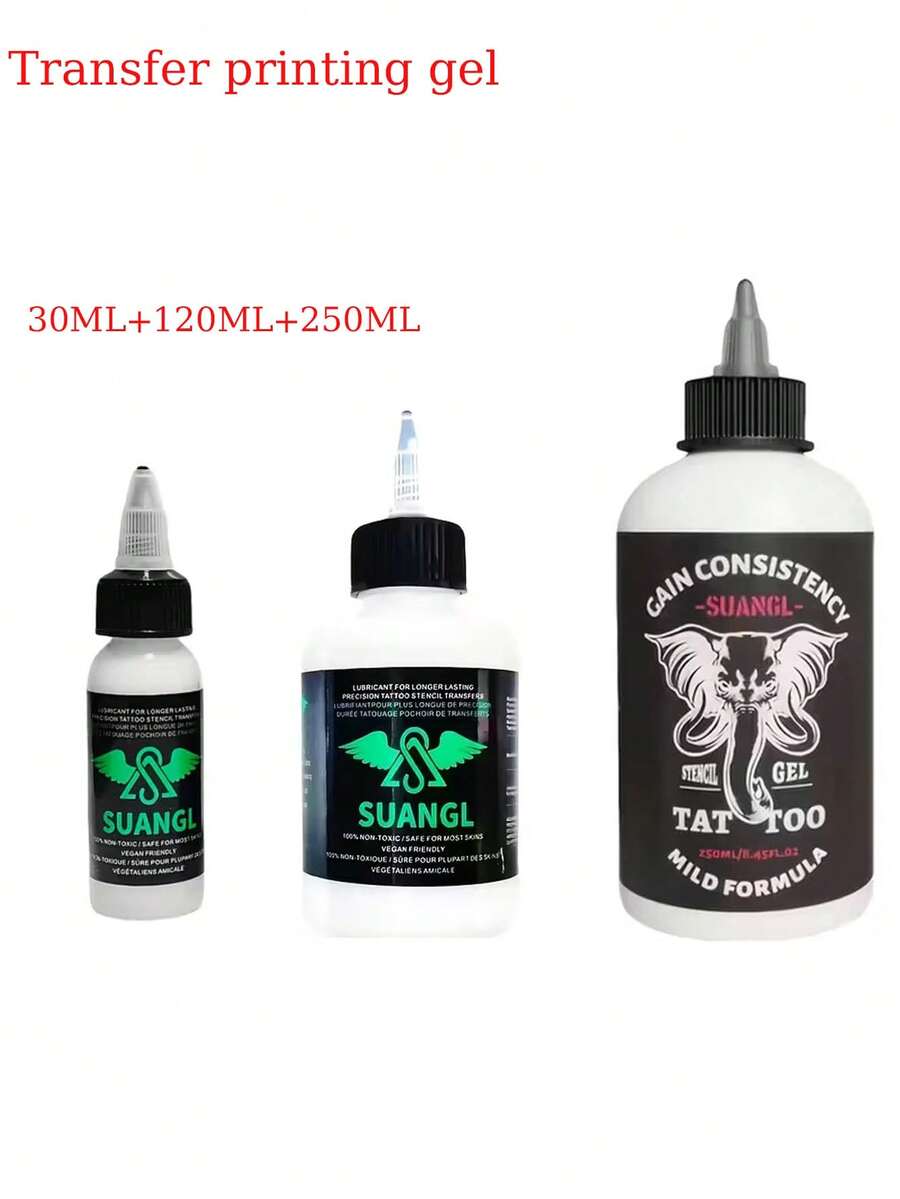 Tattoo Transfer Glue 1.01oz And 4.06oz - Odorless, Portable, Suitable For Tattoo Painting, Body Art, Makeup - Professional -DIY Use, Essential Tattoo Supplies - 彩色 - 查看 1