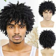 Dreadlock Wig Male Short Braided Wigs Dreads Men Guys Short Synthetic Afro Twist Faux Locs Braid Wig - Black - View 1