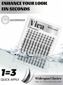 RITALASH - Kit de 240 pestañas postizas 3D con rizo en D, esponjosas, 60D + 80D, 100D, estilo muñeca, 60D, longitud mixta. Pestañas postizas esponjosas y cómodas con adhesivo y pinzas para sellar pestañas. Ideal para el día a día, citas y fiestas. - Negro - Ver 11